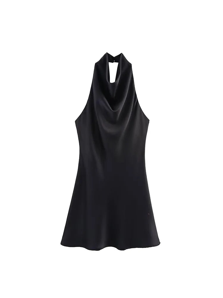 VALORIA | Women’s satin halter mini dress