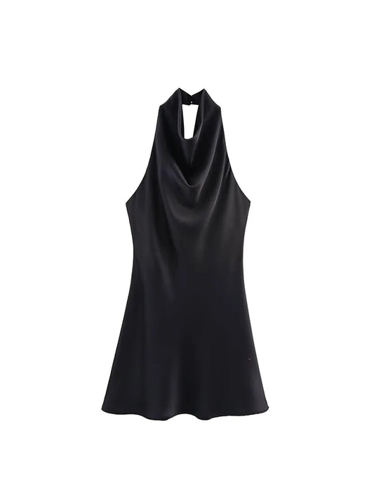 VALORIA | Women’s satin halter mini dress
