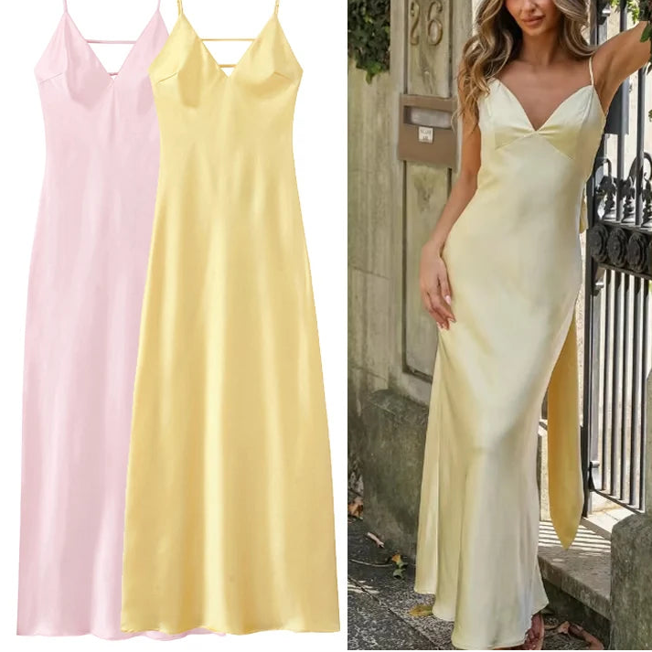 VALORIA | Women’s satin slip maxi dress