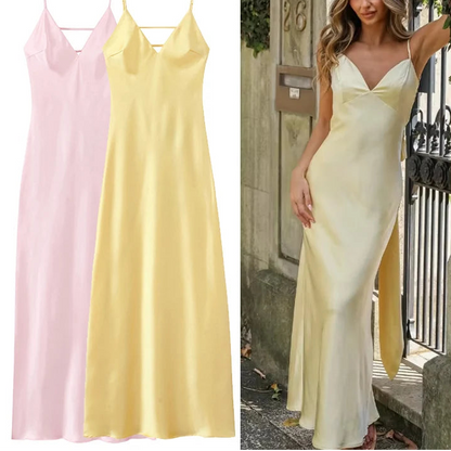 VALORIA | Women’s satin slip maxi dress