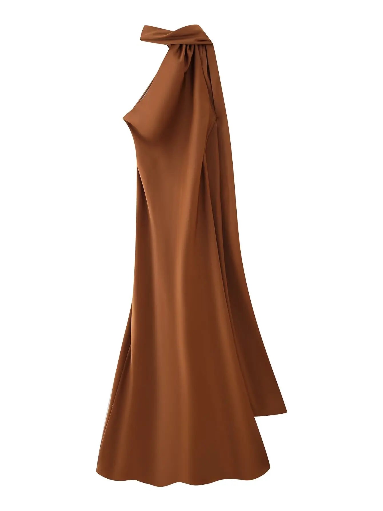VALORIA | Women’s silky satin maxi dress with flattering backless design and graceful drape