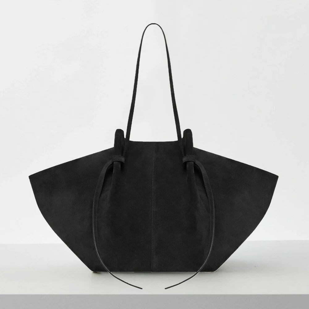 VALORIA | Women’s soft ruched faux suede tote bag