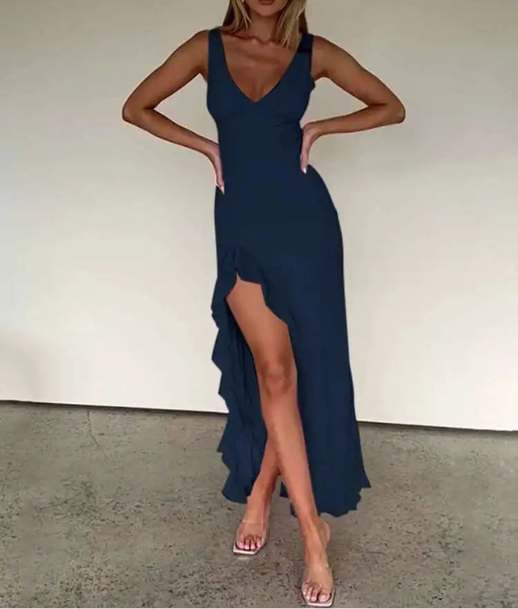VALORIA | Women’s sophisticated backless midi dress for holidays, celebrations and cocktail parties