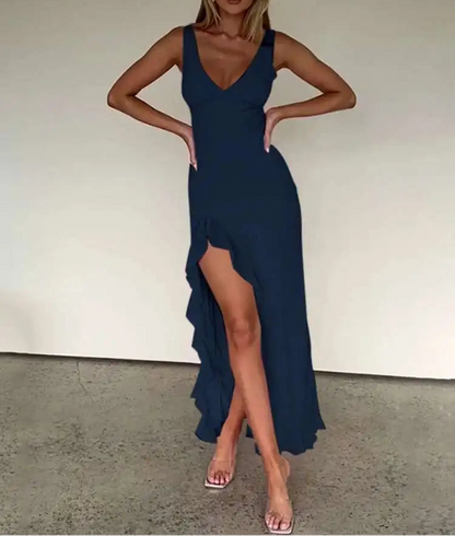 VALORIA | Women’s sophisticated backless midi dress for holidays, celebrations and cocktail parties