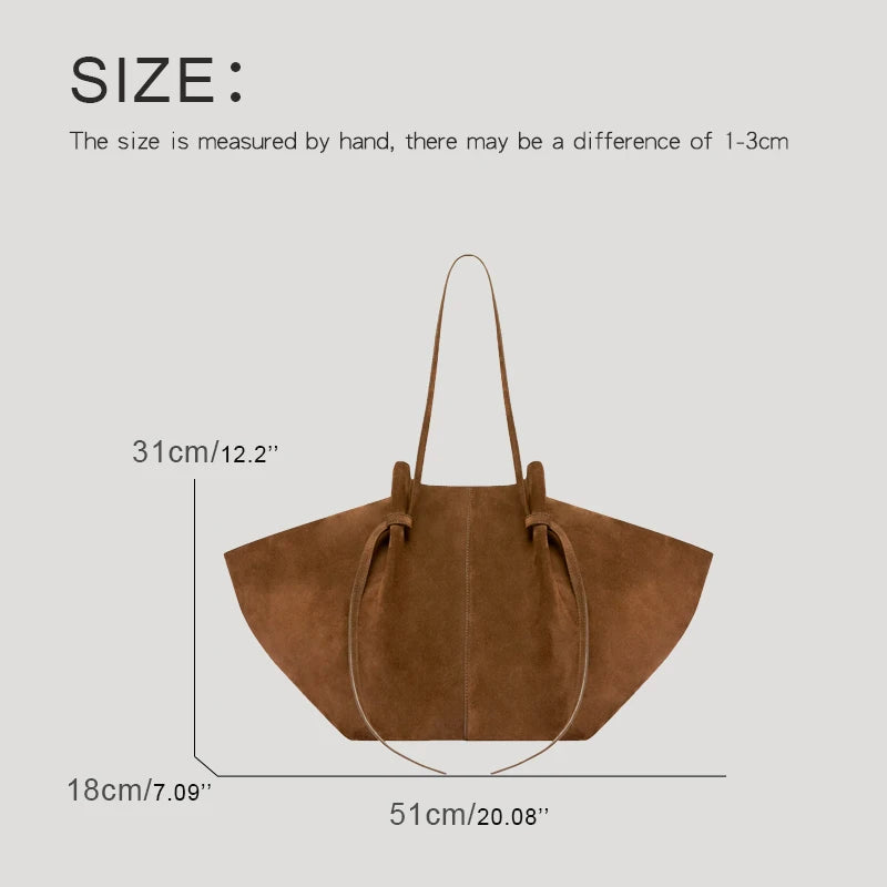 VALORIA | Women’s spacious faux suede ruched tote bag