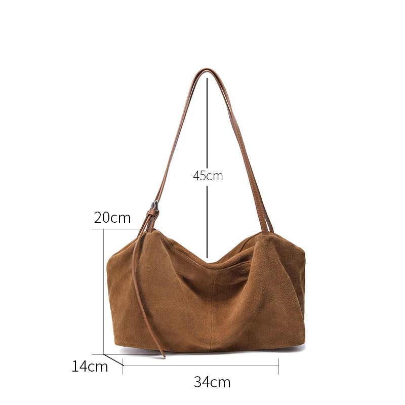 VALORIA | Women’s spacious suede cowhide leather bag