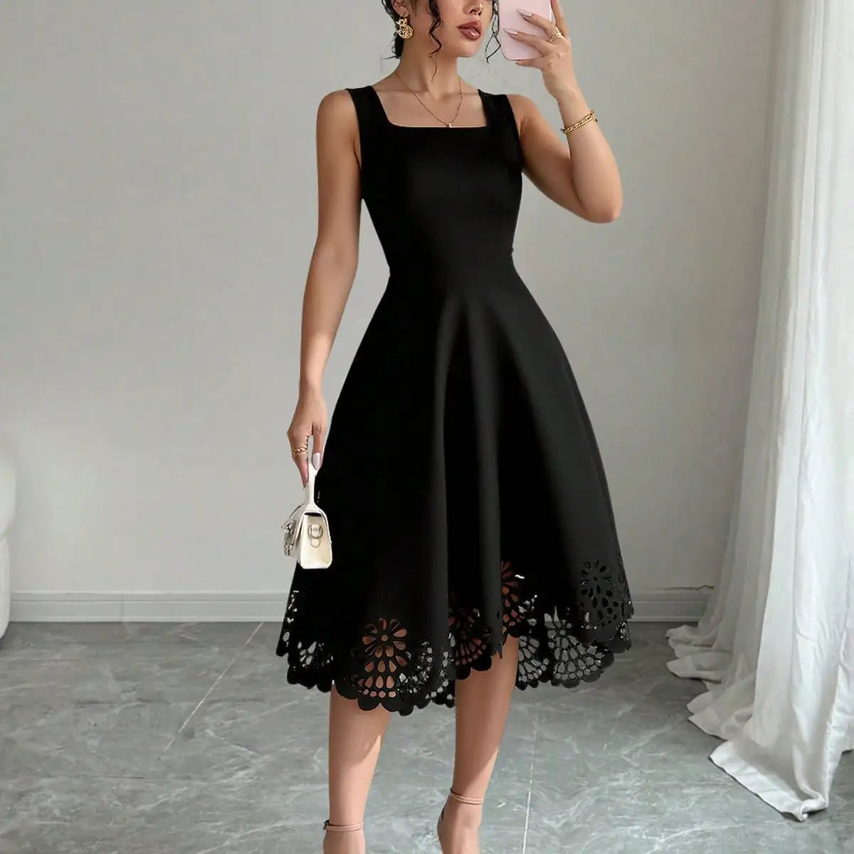 VALORIA | Women’s square neck fit & flare dress