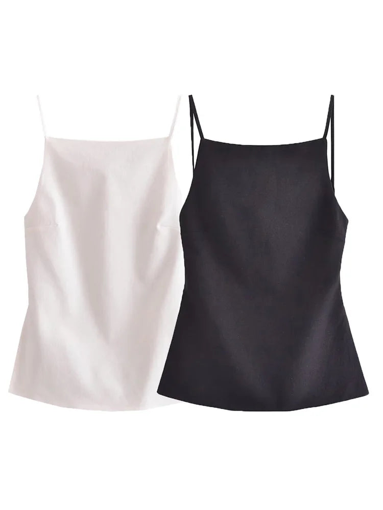 VALORIA | Women’s stylish backless cami top featuring lace-up detail and slim fit