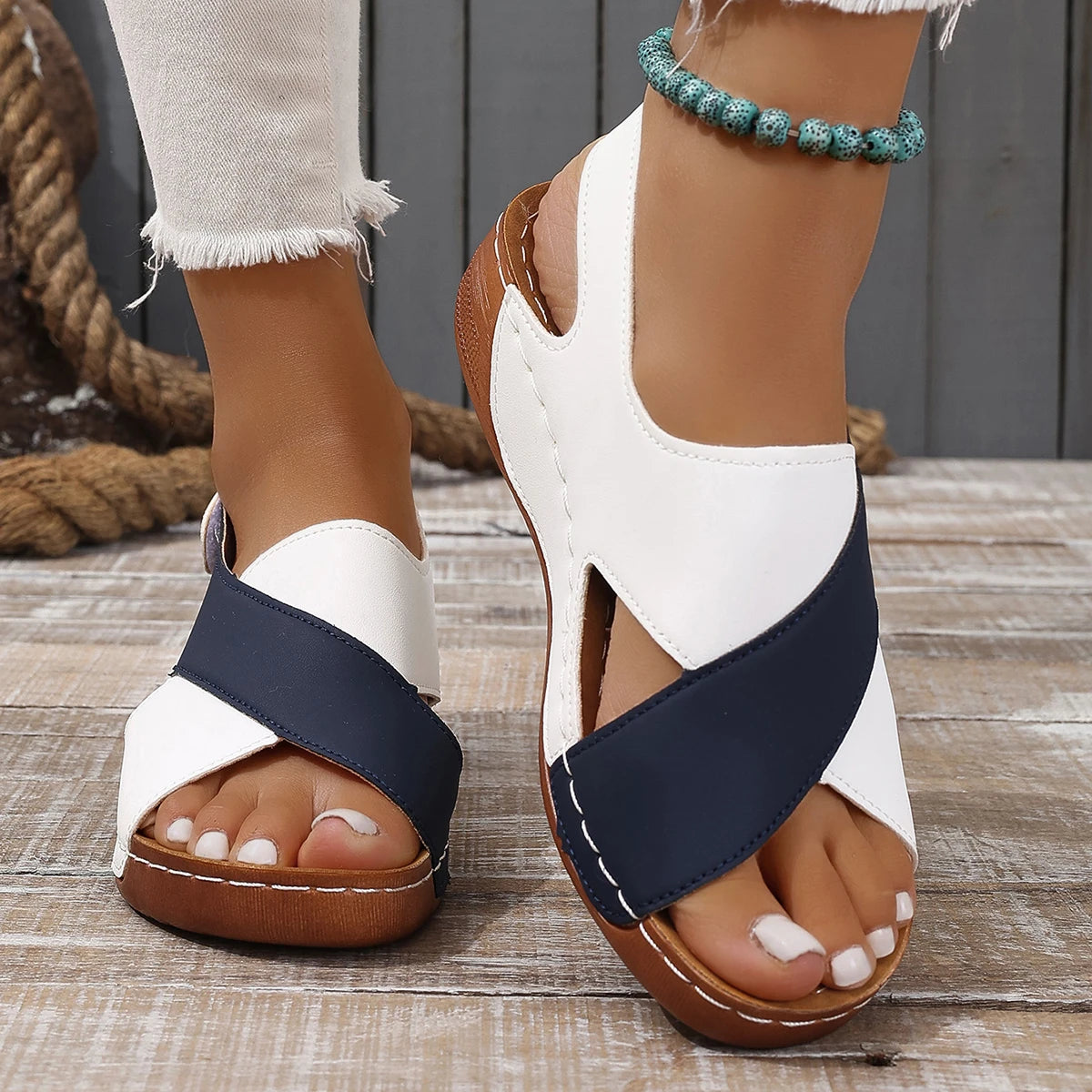 VALORIA | Women’s stylish casual wedge sandals comfortable everyday wear