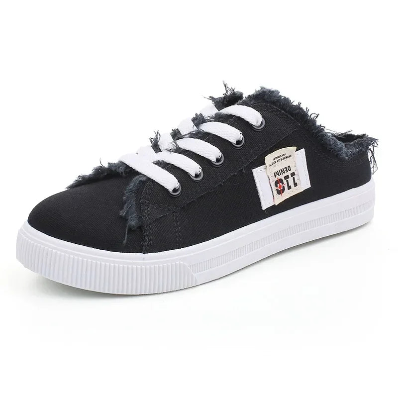 VALORIA | Women’s stylish denim canvas sneakers casual everyday comfort