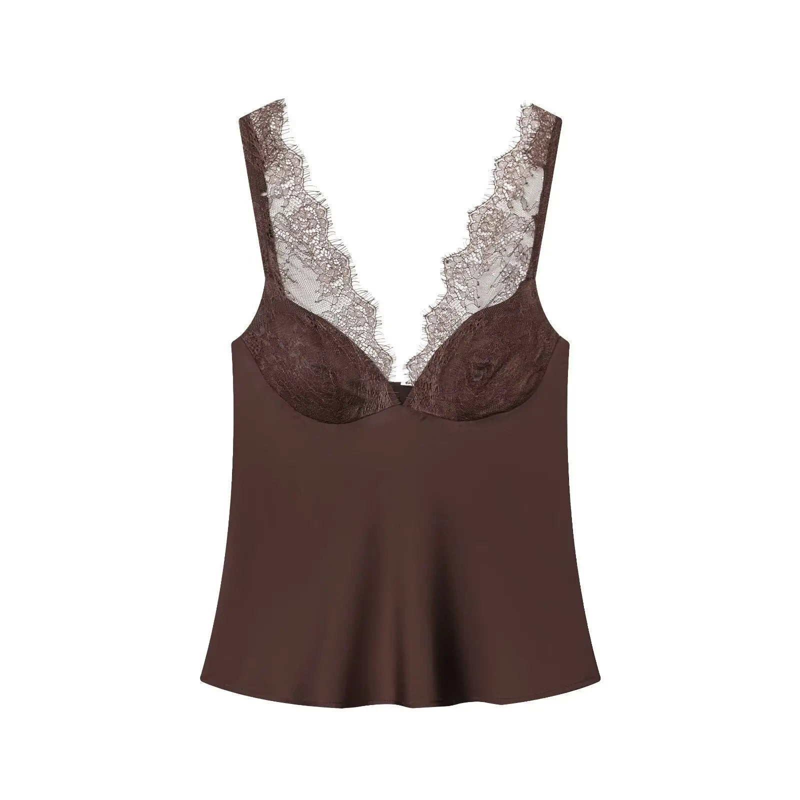 VALORIA | Women’s stylish lace splice V-neck cami top for casual and dressy outfits