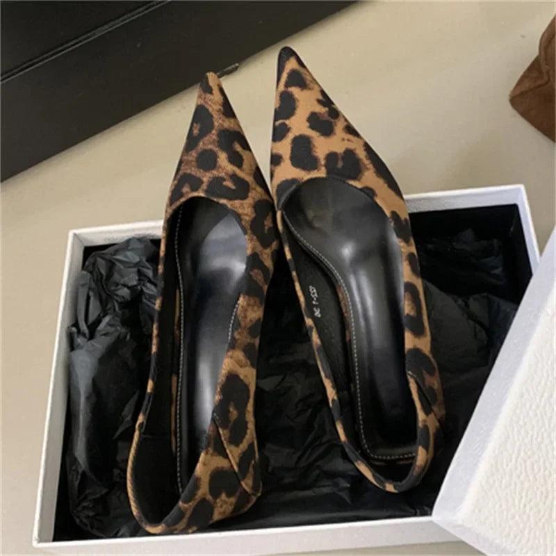 VALORIA | Women’s stylish leopard print pointed-toe pumps elegant statement look