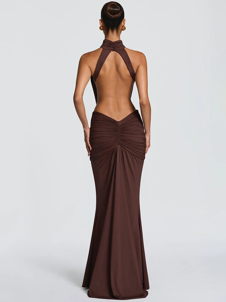 VALORIA | Women’s stylish off-shoulder bodycon maxi dress for evening parties and formal occasions
