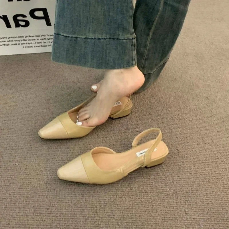 VALORIA | Women’s stylish pointed-toe low heel sandals chic casual look
