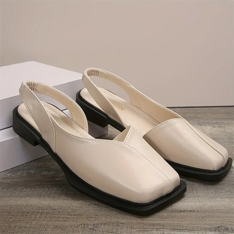 VALORIA | Women’s stylish retro square toe sandals chic summer look