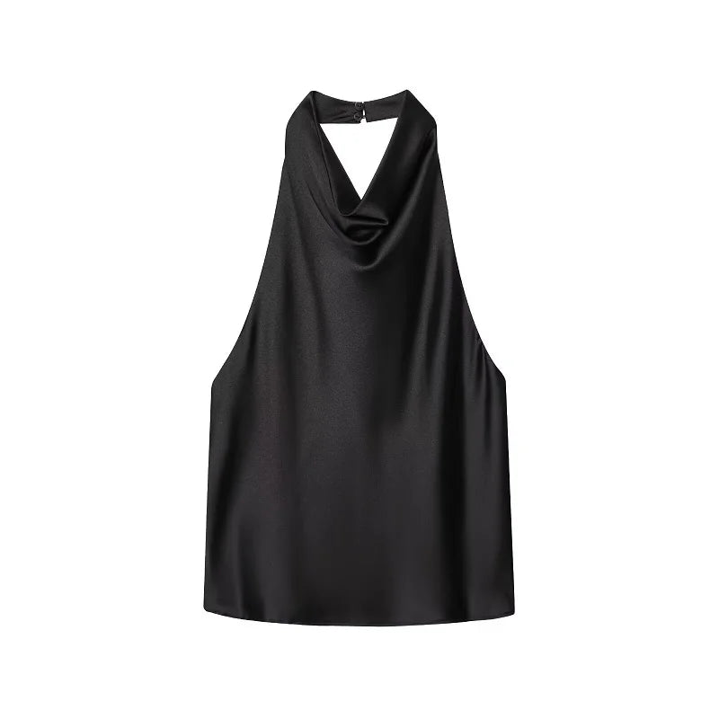 VALORIA | Women’s stylish satin halter top perfect for parties, holidays and evening wear