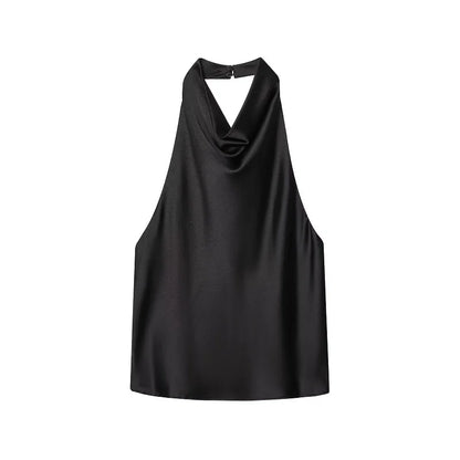 VALORIA | Women’s stylish satin halter top perfect for parties, holidays and evening wear