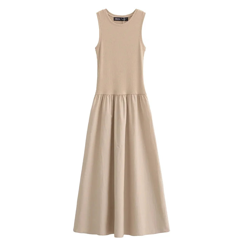 VALORIA | Women’s stylish sleeveless A-line maxi dress for summer occasions