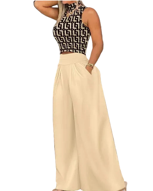 VALORIA | Women’s stylish sleeveless wide leg co-ord set for summer and vacations