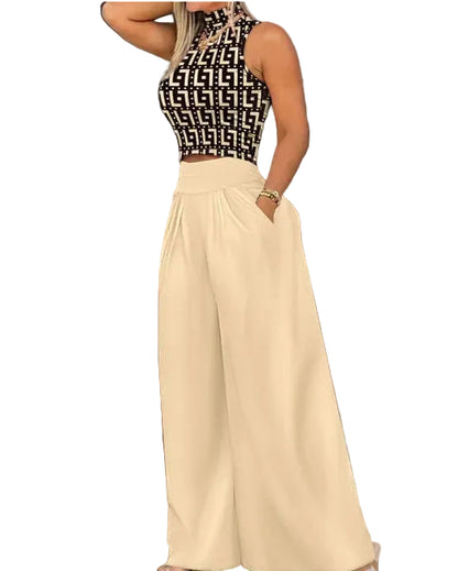 VALORIA | Women’s stylish sleeveless wide leg co-ord set for summer and vacations