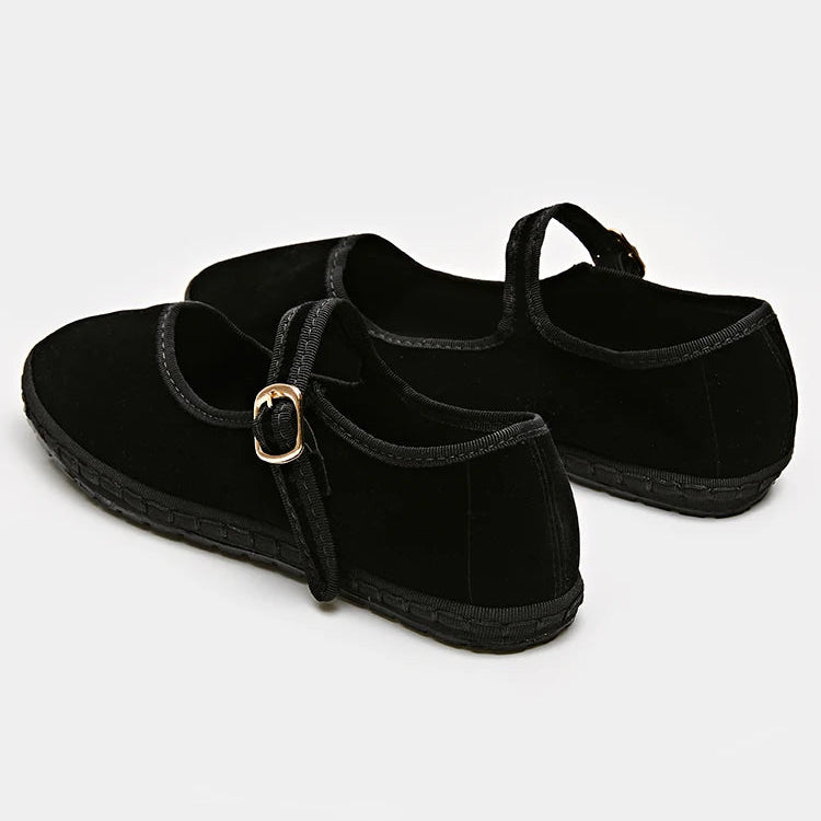 VALORIA | Women’s stylish velvet Mary Jane flats classic feminine look