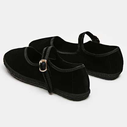 VALORIA | Women’s stylish velvet Mary Jane flats classic feminine look