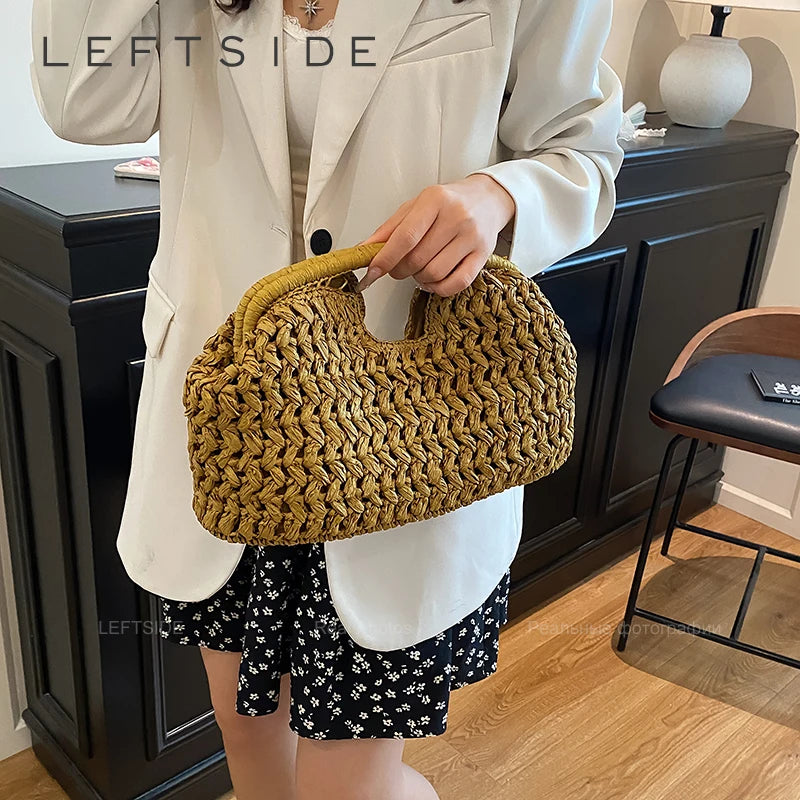 VALORIA | Women’s stylish woven straw shoulder bag for summer holidays and beach outings