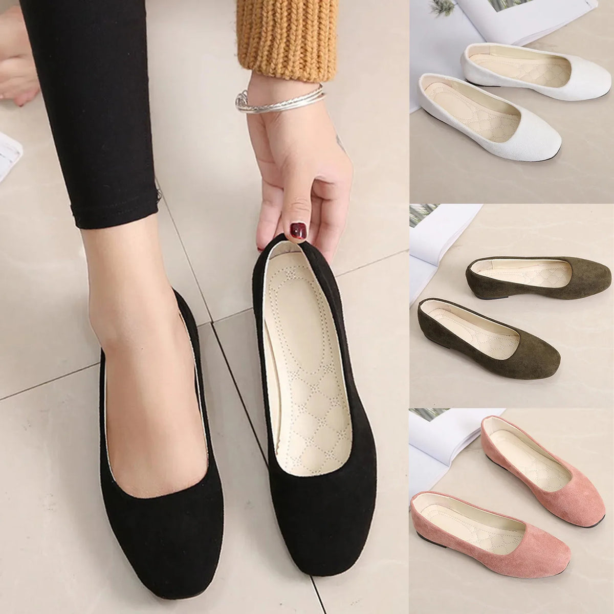 VALORIA | Women’s suede square toe loafers