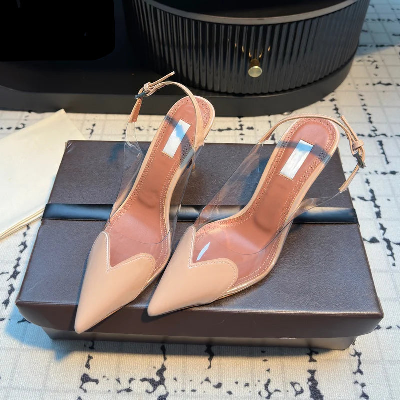 VALORIA | Women’s transparent pointed toe heels elegant modern design