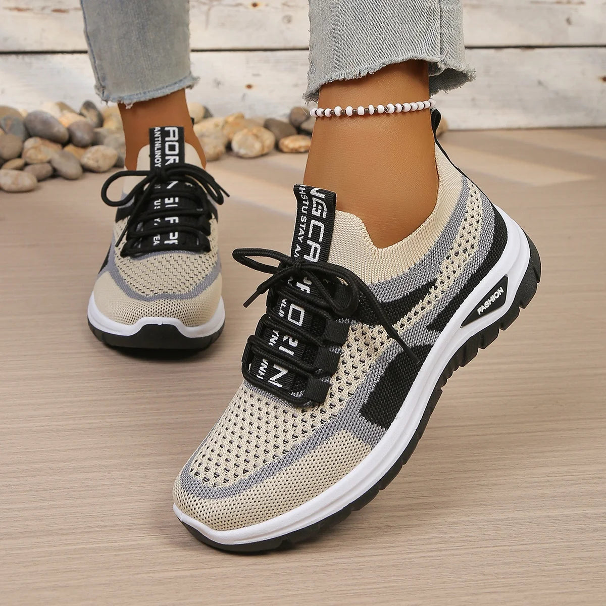 VALORIA | Women’s trendy two-tone casual sneakers sporty fashion appeal