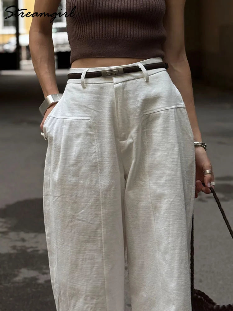 VALORIA | Women’s versatile cotton linen wide leg pants casual everyday wear
