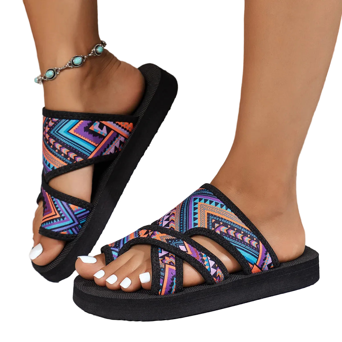 VALORIA | Women’s versatile ethnic slide sandals vacation and beach footwear