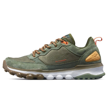 Green RAX hiking shoe on a white background