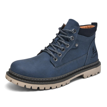 Blue boot with a white background