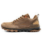 Brown hiking shoe with RAX logo on a white background